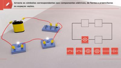 Componentes elétricos num circuito
